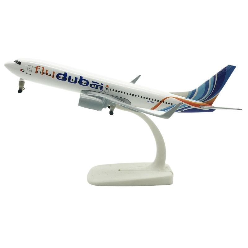 20cm Alloy Metal Air Fly Dubai Airlines B737 Diecast Airplane Model Dubai Boeing 737-800 Airways Plane Model Aircraft W Wheels