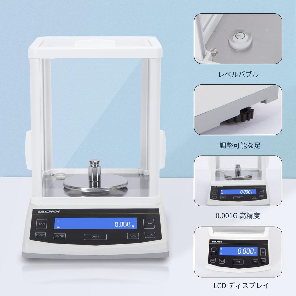 LACHOI Precisionselektronisk 100g x Digital Precisionselektronisk Analytisk Digital för Smycken och Smycken Inkluderar Vindskydd och Japansk
