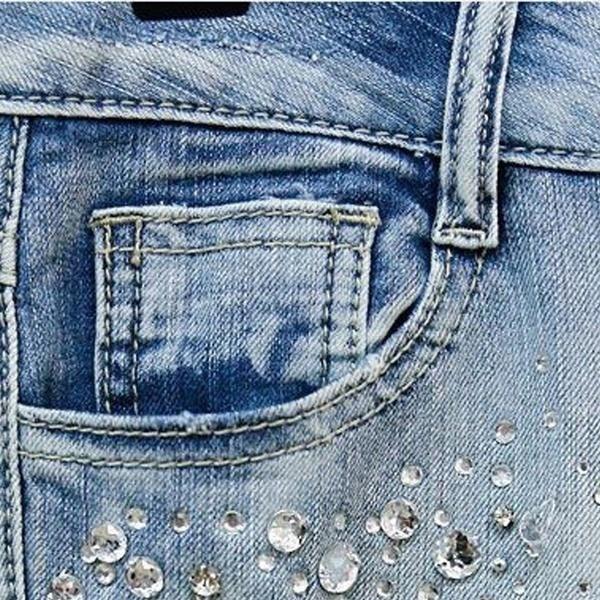 Decoration Stretchy Skinny Jeans Women 