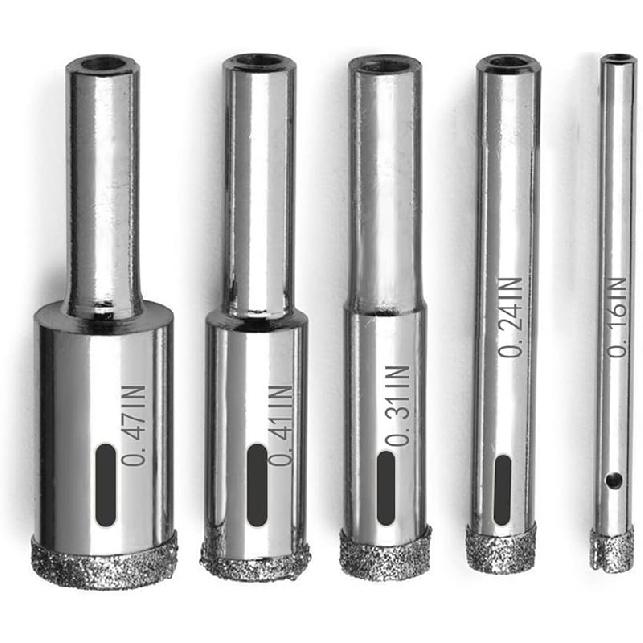 Diamond Hole Saw, 15 Pcs Diamond Drill Bits Set Glass Drill Bit Extractor Remover Tools for Glass, Ceramics, Porcelain, Ceramic Tile (1/4"-2")