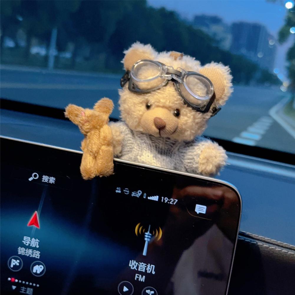 Auto-Innenausstattung, Armaturenbrett-Ornamente, Plüschbär, Auto-Mittelkonsolen-Ornamente, Dekoration, Autozubehör für Zuhause und das Büro, Geschenke