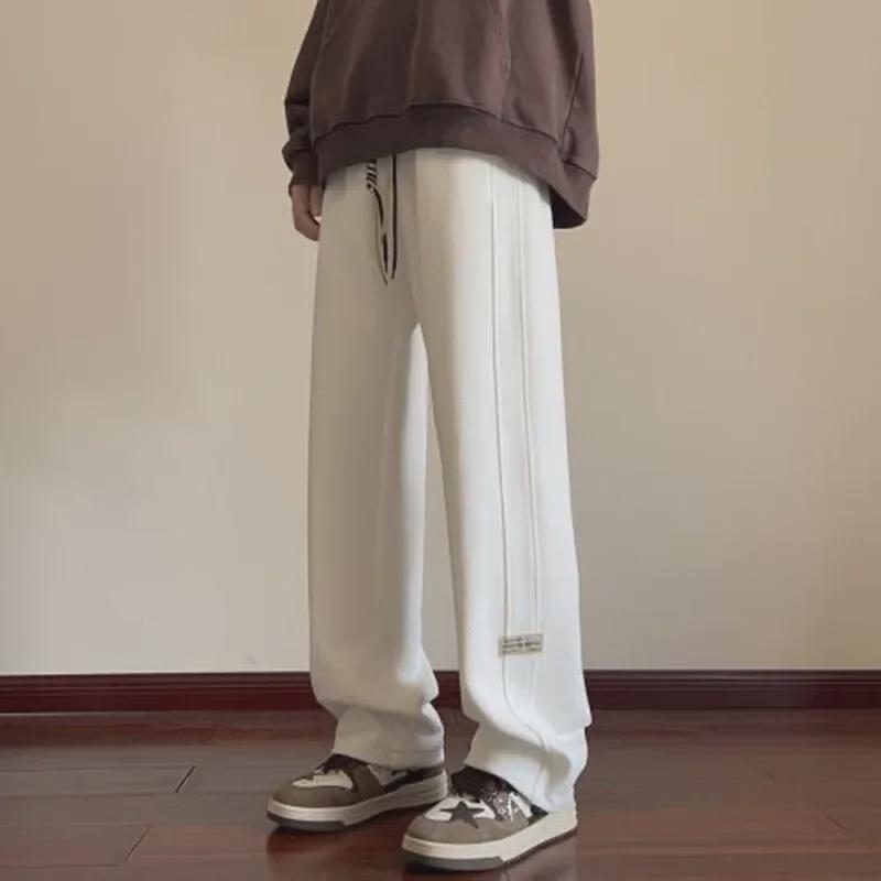 Herren Frühling/Sommer Locker sitzende leichte Sweatpants - Weitbeinige Freizeithose