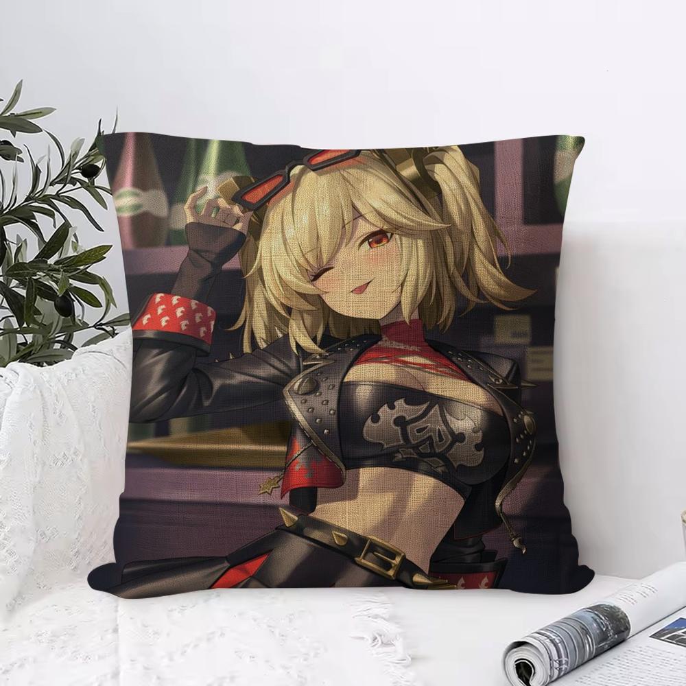 ZZenless Zone Zero Cushion Cover Eco Linen Pillow Case DoubleSided Print BreathableDurable Hidden Zipper Home Decor