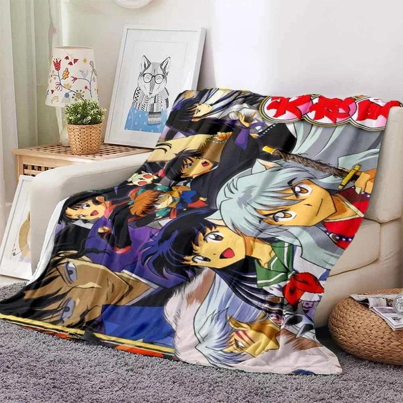 Anime Inuyasha Throw Blanket Soft Flannel Thin Blankets for Bed Sofa Cover Bedspread Picnic Cooling Gift Home Deco