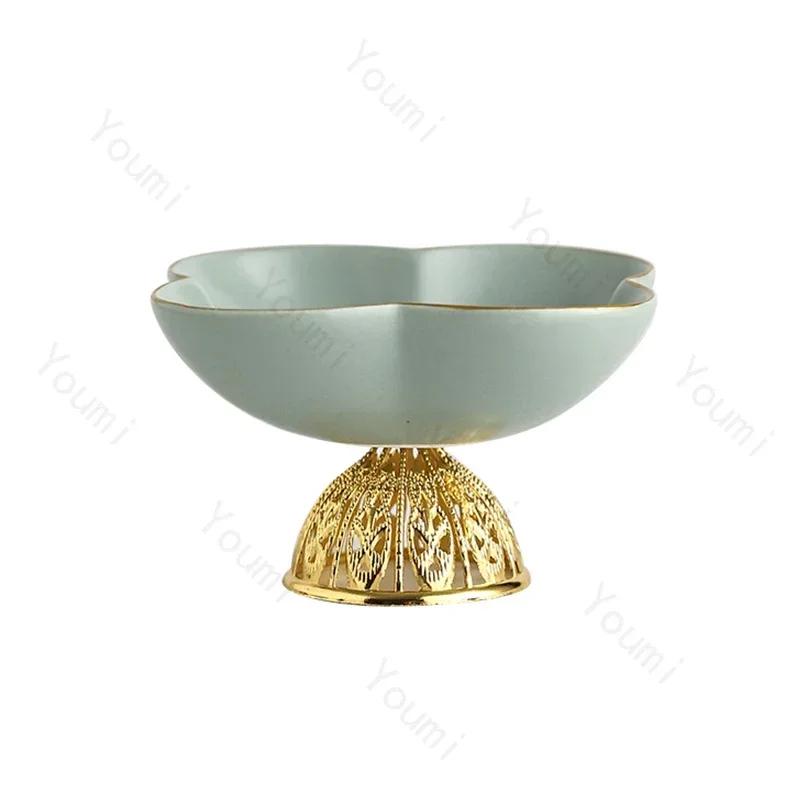 Light Luxury Creative Ceramic Plates Household Party Fruits Snack Plate Coffee Shop Exquisite Dessert Plate Unique Tableware