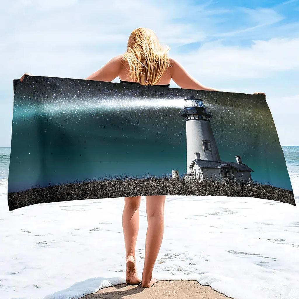 Mikrofaser Strandtücher Übergröße Stranddecke Handtuch Tragbar Leuchtturm Weich Super Wasserabsorbierend Vielseitiges Überwurfhandtuch