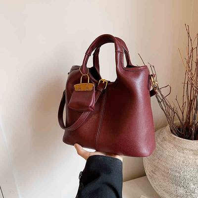 Handheld Fashion Große Kapazität Eimer Tasche Für Frauen Vintage Vielseitige Schulter Tasche Herbst Winter Neue Pendler Umhängetasche