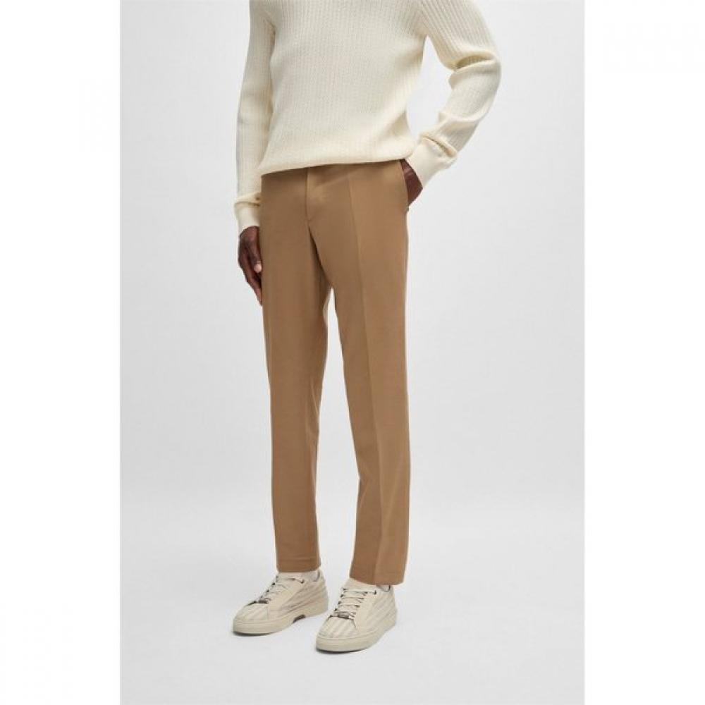 Boss Cotton  Cashmere And Stretch Slim Fit Pants Medium Beige 50524845260 46