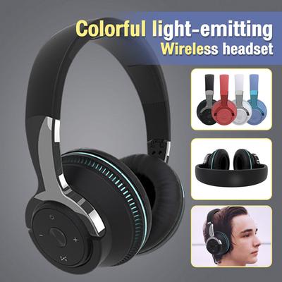 Headworn Bluetooth Headset Earbuds Brilliant Luminous Heavy Folding Retractable Card Headset Wireless Bluetooth 5.0 Headphones