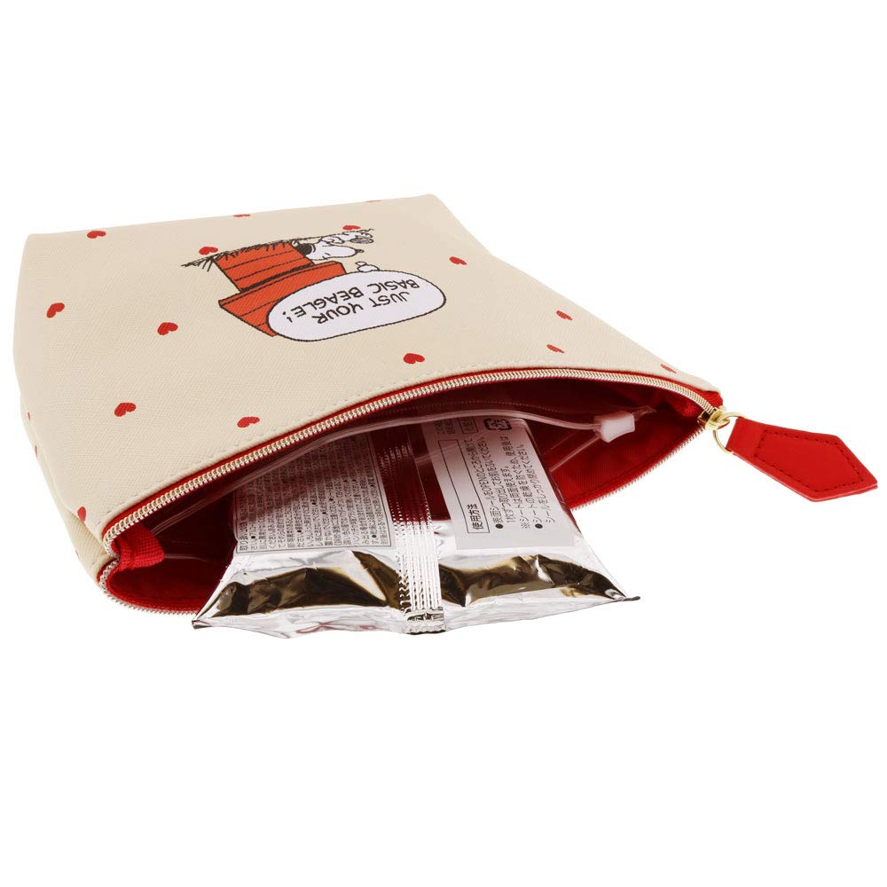 Sunstar Stationery Snoopy Sheet Case Pouch Seapo Heart S2284995