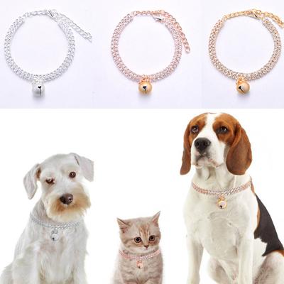 Pet Necklace Elegant Exquisite Shiny Pet Cat Dog Double Row Rhinestones Collar Pet Supplies