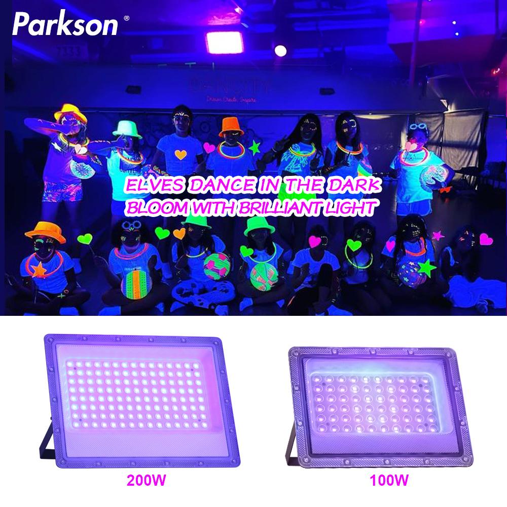 395nm 400nm Led UV Floodlight 50W 100W LED Stage Blacklight 220V Waterproof Ultravilet Lamp Fluoresnt Party Stage Light