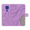 (Purple) Case For Motorola MOTO G9 Play Kickstand Protective Two-color Stitching With Card Slot Stand PU Leather Flip Folio Case