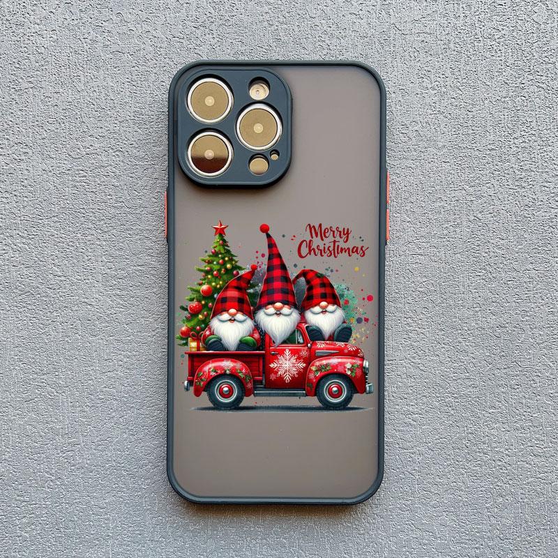 Coque de téléphone Arbre de Noël Joyeux Père Noël Pour iphone 15 14 13 12 11 Pro Max Mini XS XR X 8 Plus Paysage Coques Arrière Anti-Choc