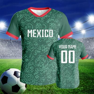 Camiseta de Fútbol de México Personalizada de Secado Rápido Camiseta de Fútbol Nombre Número Personalizado Camisetas de Equipo para Hombres Mujeres Niños