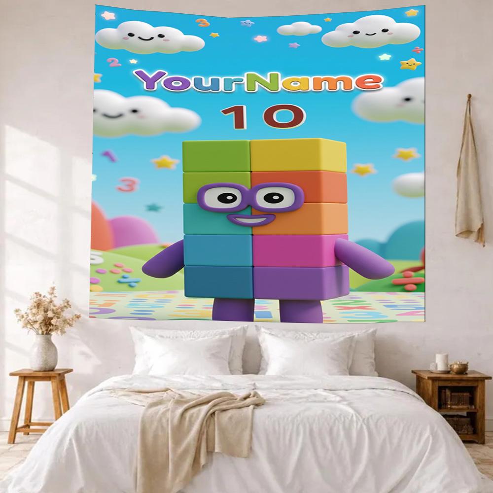 Numberblocks Custom Your Name Wall Decor Tapestry Art For Pet Memorial Birthdaywedding Party Backdrop Family Gift