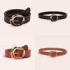 Black And Brown Faux Leather Belt With Classic Pin Closure For Trendy Outfits
