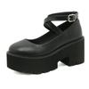 Fashion 8cm Heels Spring Thick Bottom Fashion Cross Belt Simple Single Shoes and American Style Sexy Muffin Women Shoes