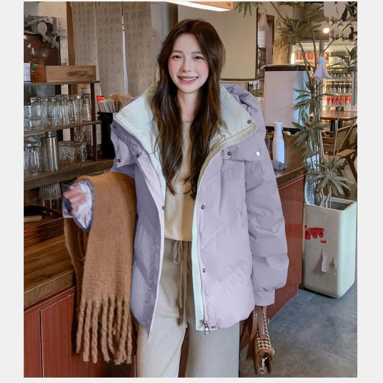 Down Padded Jacket Women's Autumn and Winter Thick Padded Jacket Fake Two-piece Short Padded Jacket