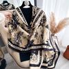 Winter Women'S Scarf Cashmere Luxury  Forest Animal Jacquard Thickened Warm Shawl Cashmere Cloak Scarf Ladies