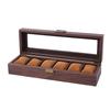 2/3/6/10/12 Grid Watch Box Wood Watch Cases Display Holder Wristwatch Organizer Jewelry Gift Box with Clear Lid & Pillow