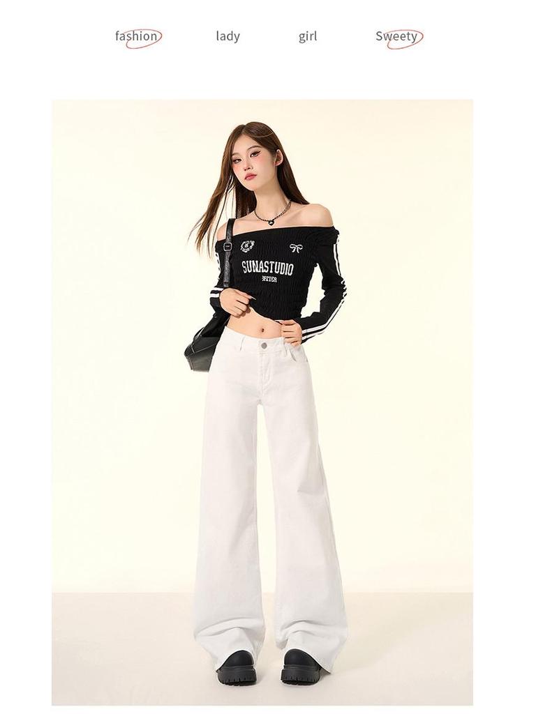 Women's Low Waist Flared Jeans - Spring/Summer 2025 Retro Slim Fit
