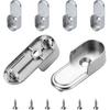 AEGYPIUS 6Pcs Oval Closet Rod End Supports 15mm X 30mm, Wardrobe Bracket Metal Rod Holders, Heavy-Duty Closet Pole Socket with Rear Facing 6.5mm P