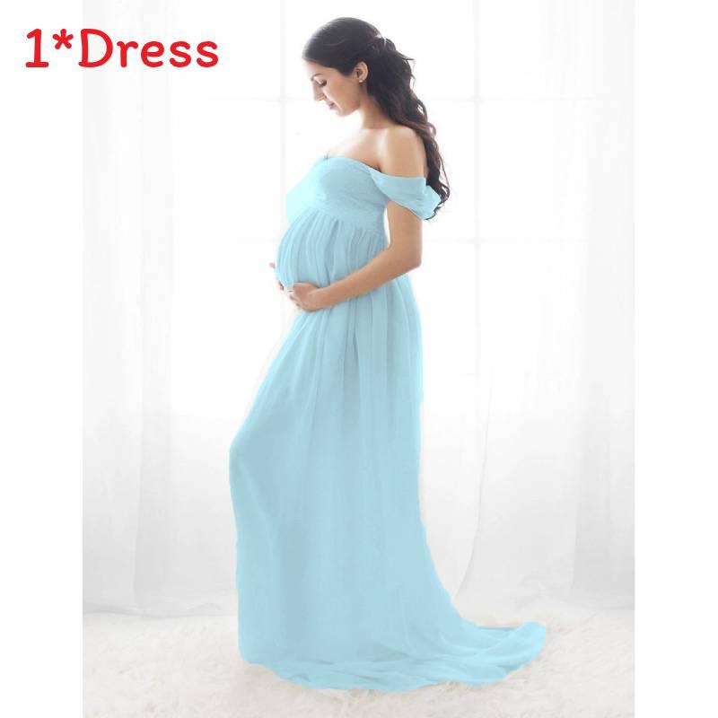 Basic Maternity Dress With Chiffon Fabric For Photoshoot And Summer Wear