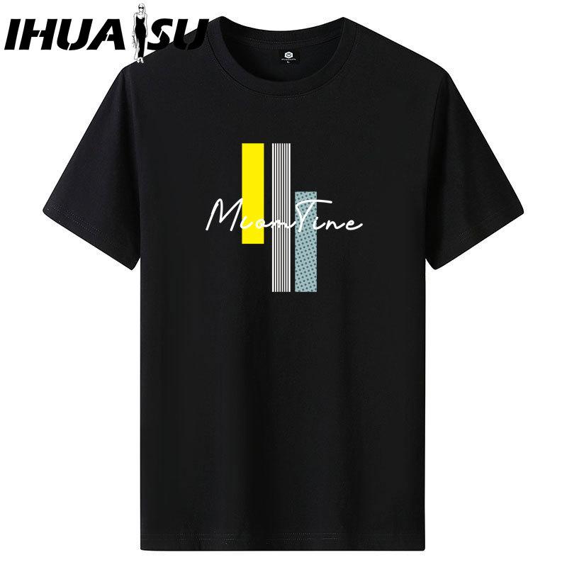 IHUASU Kurzarm-T-Shirt aus Baumwolle für Herren, modisch, lockeres Halbarmhemd, bedrucktes mitfühlendes Hemd