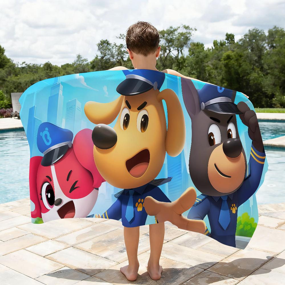 Cartoon S-Safety S-Sheriff L-Labrador Towel Quick Drying Beach Towels Are Suitable For Swimming Pools Camping Yoga And The Gym