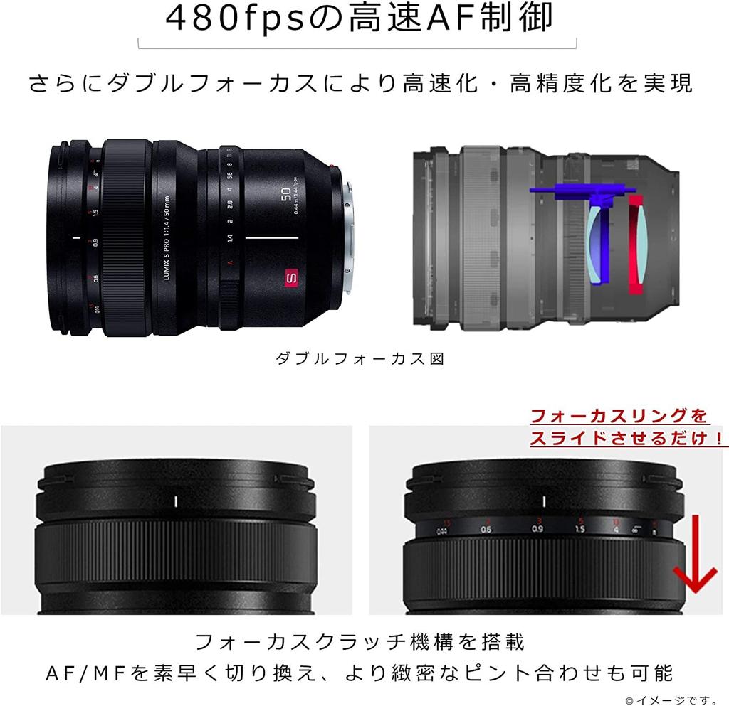 Panasonic Large Aperture Standard Single Focus Lens for Full Size Mirrorless Single Lens L Mount System LUMIX S PRO 50mm Black F1.4 S-X50
