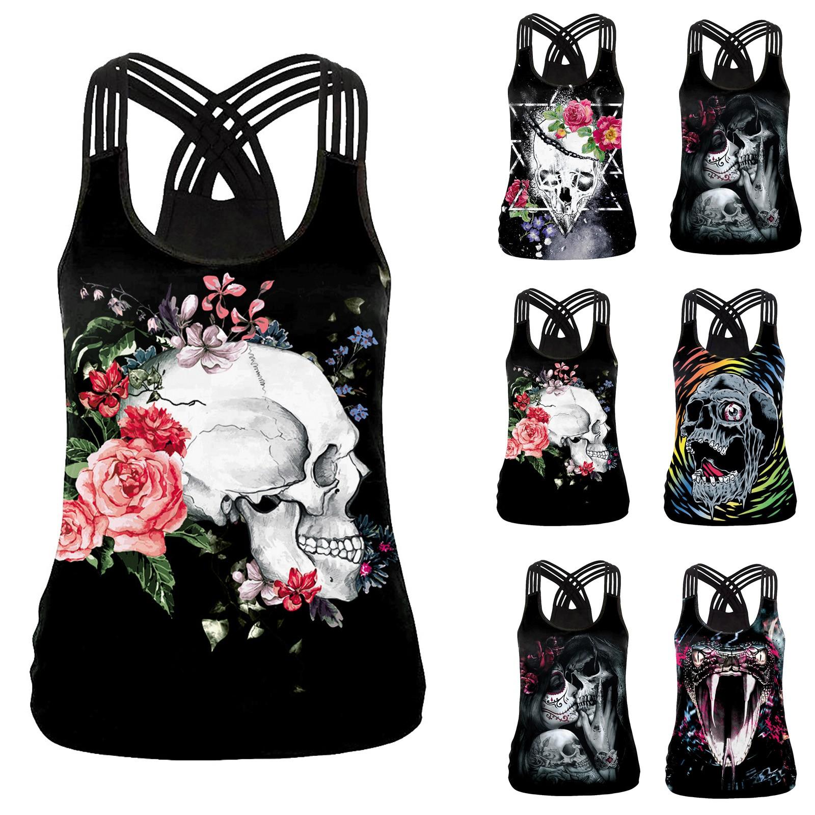 

Женская блузка без рукавов с V-образным вырезом и перекрывающейся лентой с цифровой печатью, жилет