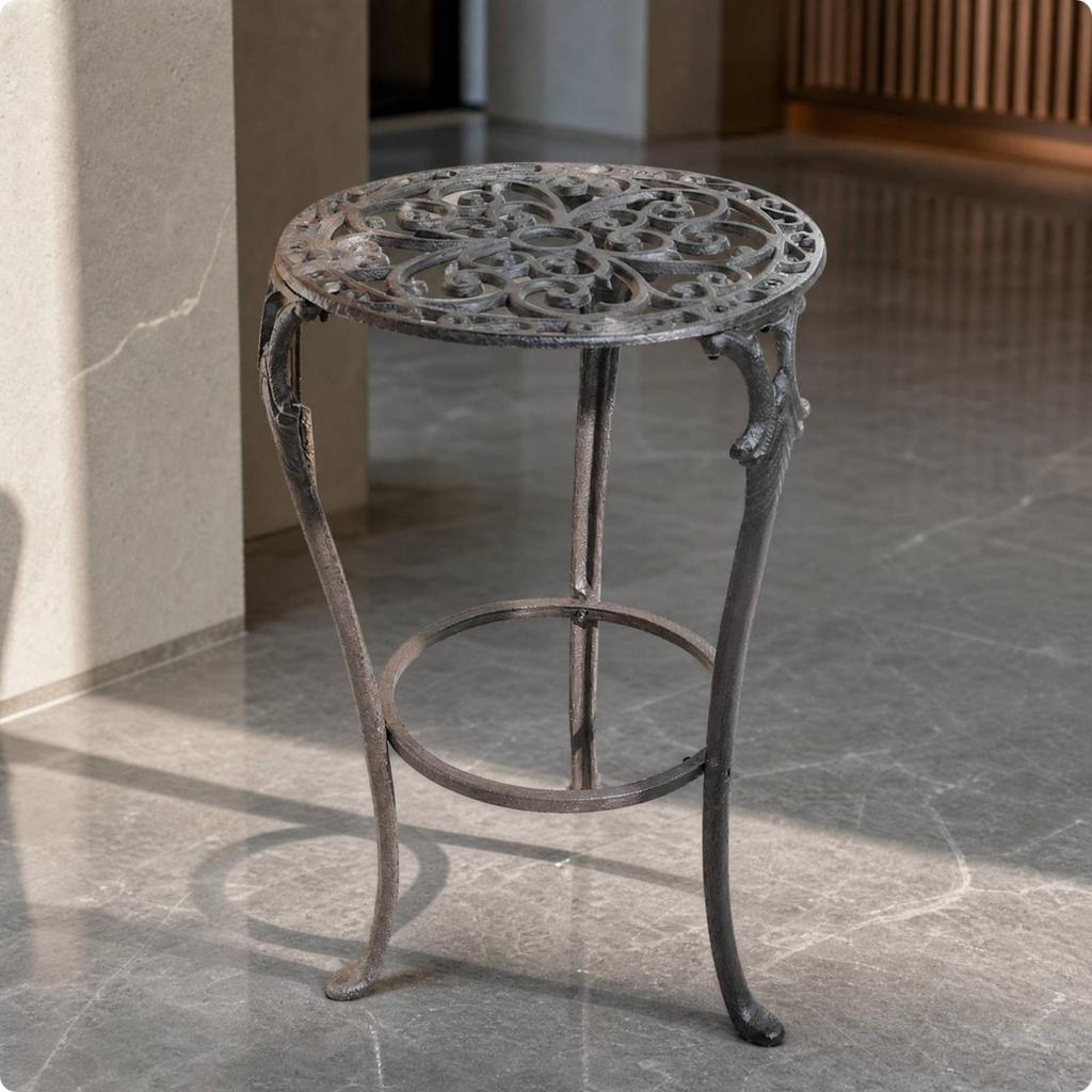 Round Plant Stand with Openwork Tabletop Long-Lasting for Hotel, Entryway