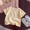 Kids Cotton Short Sleeve T Shirt Solid Summer Basic Top for Boys and Girls