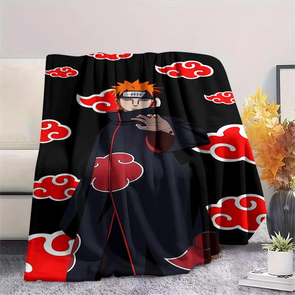 1PC Naruto Cloud Power Patterned Flannel Blanket Suitable For All Seasons For Home Decor Warmth And Comfort Gifts Holiday Present
