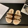 [Uncle Shoes] Birkenstock's New 2025 Going Out, Fluffy Cotton Slippers, Thick-soled Fluffy Slippers, Women's Outer Wear Retro Home