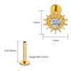 Stud Labret Flat Back Coração Quebrado ASTM F136 Titânio Right Grand 16G Argola de Cartilagem Coração CZ Piercing Helix Tragus Joia