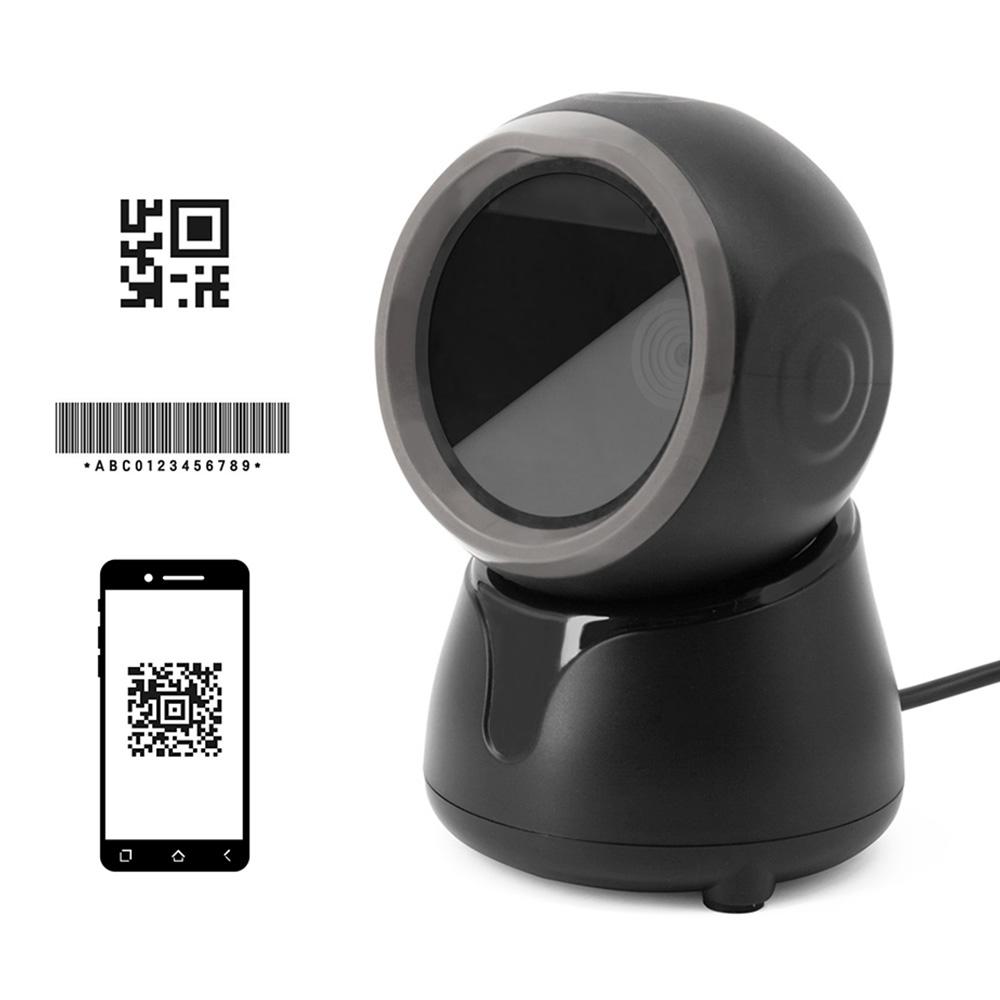 1D 2D QR Desktop Wired Barcode Scanner High-speed Platform Hands-Free Automatic Sense Reader USB
