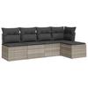 Vidaxl 5-Cz. Garden Furniture Set, Cushions, Light Grey PE Rattan