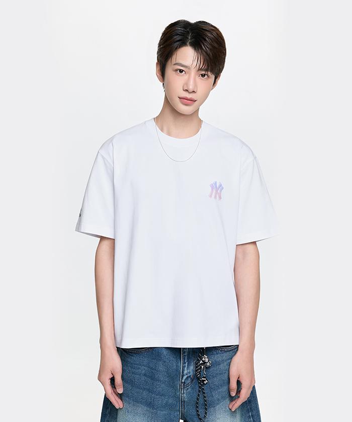 Emelbi Bunny Back Graphic Oversized Short Sleeve T-Shirt Ny (White)