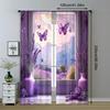 Drapes Lavender Scene Windowing Fabric Without Electricity Holiday Decorations Suitable Bedroom Curtain Polyester Machine Washable Perfect For Decor