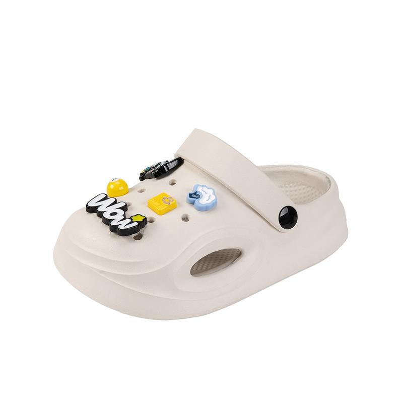 

Kids Casual Beach Shoes for Boys Girls Slippers Soft Sole Comfortable 2025 Summer New Children Sandals Fashion Versatile Sweet 26-27 бежевый