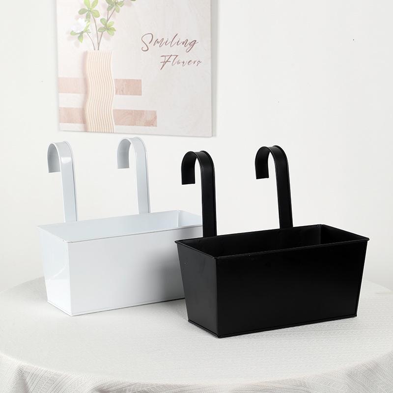 Cross-Shaped Hanging Iron Flower Pot for Indoor/Outdoor Garden Fence Decoration