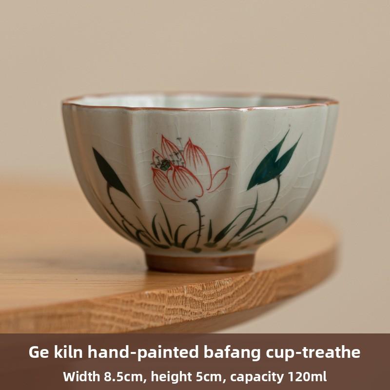 Creative Hand-painted Bamboo Teacups Retro Ceramic Tea Mug Chinese Kung Fu Master Cup Household Small Tasting Teaware Drinkware