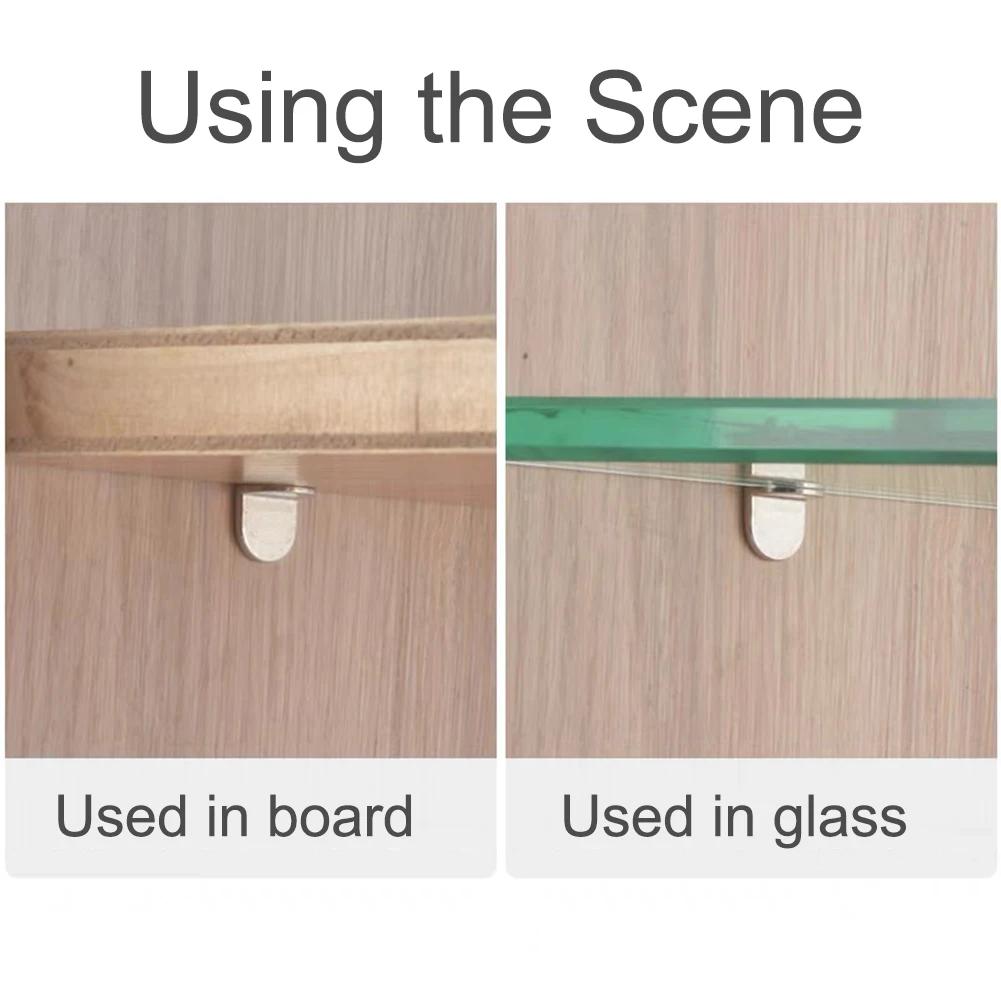 20-100PCS Plywood Support Bracket Screw Pin Plug 5mm L-shaped Cabinet Partition Fixed Wooden Glass Plywood Furniture Bracket