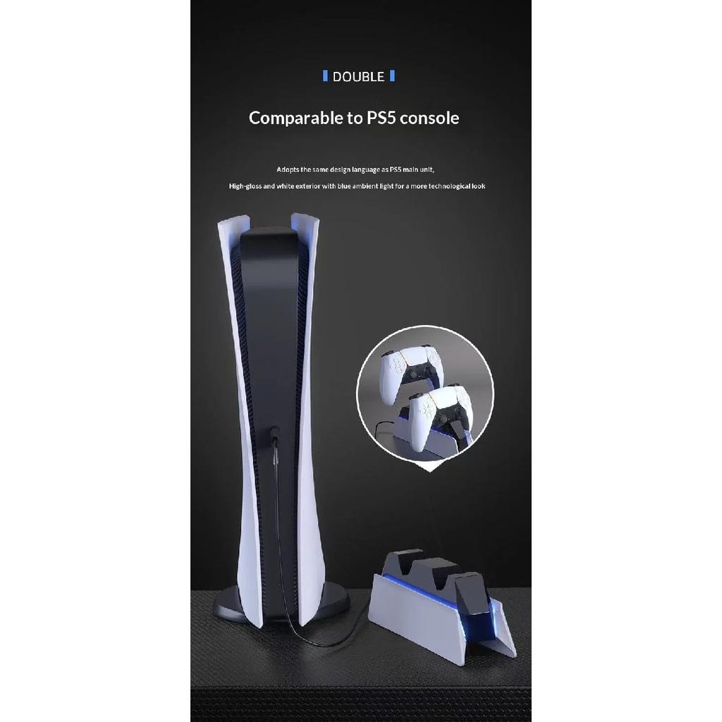 For PS5 Type-C DualSense Charging Station Dual Charging Dock Charger Stand for PlayStation 5 DualSense Wireless Game Controller