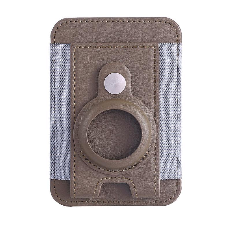 Leather Magnetic Card Holder for AirTag Locator - Strong, Elastic, MagSafe Compatible ID Wallet