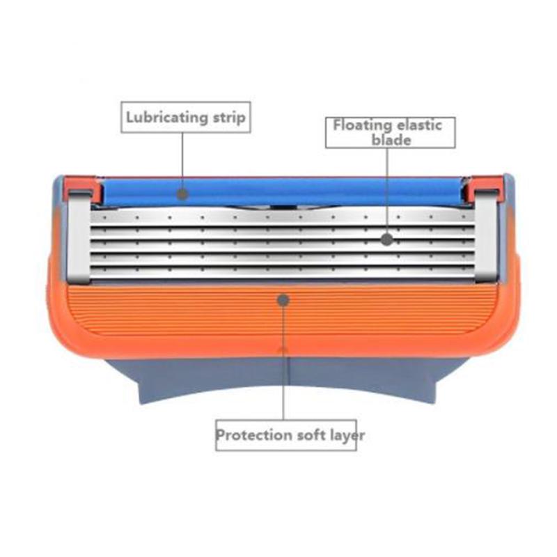 8pcs Gillettee 5 Layer Shaver Razor Blade For Men Manual Face Care Safety Shaving Blades
