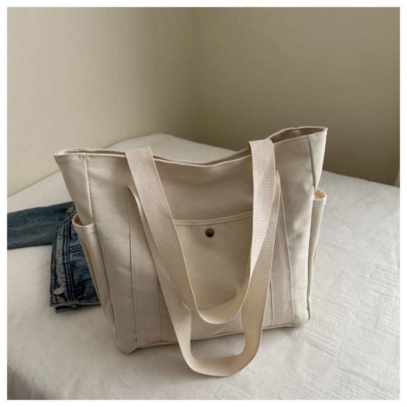 Simple Commuting Versatile Large Capacity Canvas Bag with High Aesthetic Value Single Shoulder Cloth Bag