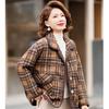 Women's Retro Plaid Lapel Coat